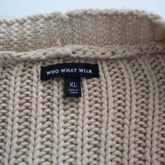 WHO WHAT WEAR OPEN CARDIGAN BEIGE - Picture 9 of 10